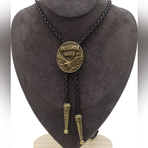 New western eagle American pride bolo tie approximately 40". Many others listed - Picture 1 of 3